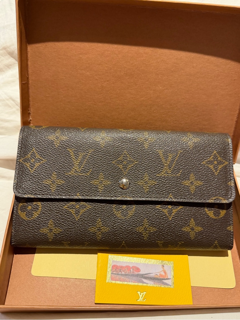 Louis Vuitton Monogram Canvas Wallet in Brown and Gold